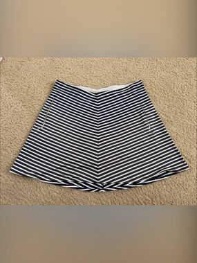 Nike Navy and White Striped A-Line Skirt